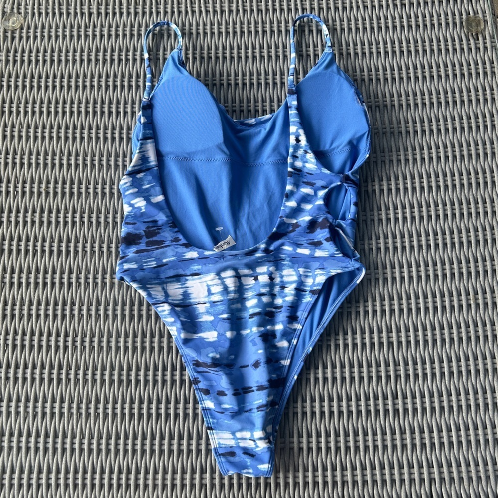 Aerie One Piece Printed Cutout Scoop Back Swim Suit - Picture 3 of 4